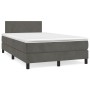 Box spring bed with dark gray velvet mattress 120x190 cm by , Beds and slatted bases - Ref: Foro24-3269826, Price: 368,99 €, ...