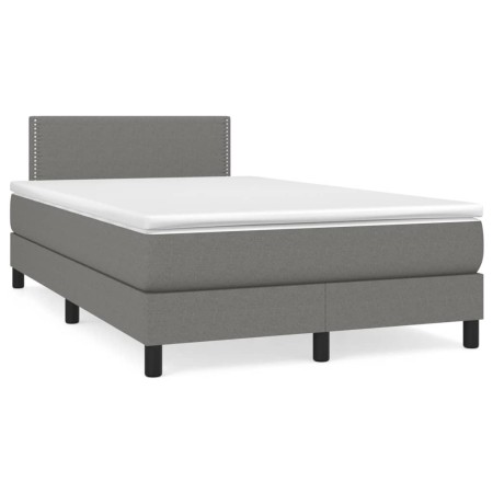 Cama box spring con colchón tela gris oscuro 120x190 cm de , Camas y somieres - Ref: Foro24-3269717, Precio: 367,07 €, Descue...