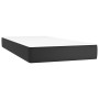Cama box spring con colchón cuero sintético negro 120x190 cm
