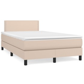 Box spring bed with cappuccino synthetic leather mattress 120x190cm by , Beds and slatted bases - Ref: Foro24-3269818, Price:...