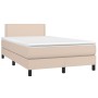 Cama box spring con colchón cuero sintético capuchino 120x190cm de , Camas y somieres - Ref: Foro24-3269818, Precio: 366,74 €...