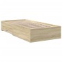 Cama con cajones madera ingeniería roble Sonoma 90x200 cm de , Camas y somieres - Ref: Foro24-3280428, Precio: 108,04 €, Desc...