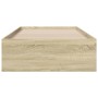 Sonoma oak engineered wood bed with drawers 90x200 cm by , Beds and slatted bases - Ref: Foro24-3280428, Price: 108,04 €, Dis...