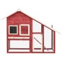 Solid red and white fir wood hutch 140x63x120 cm by vidaXL, Cages and habitats for small animals - Ref: Foro24-170871, Price:...