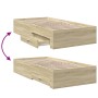 Cama con cajones madera ingeniería roble Sonoma 90x200 cm