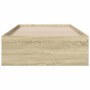 Sonoma oak engineered wood bed with drawers 100x200 cm by , Beds and slatted bases - Ref: Foro24-3280421, Price: 115,28 €, Di...