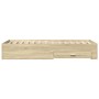 Cama con cajones madera ingeniería roble Sonoma 100x200 cm