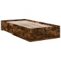 Cama con cajones madera de ingeniería roble ahumado 100x200 cm de , Camas y somieres - Ref: Foro24-3280423, Precio: 113,66 €,...