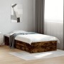 Cama con cajones madera de ingeniería roble ahumado 100x200 cm de , Camas y somieres - Ref: Foro24-3280423, Precio: 113,66 €,...