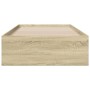 Cama con cajones madera ingeniería roble Sonoma 90x190 cm
