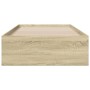 Sonoma oak engineered wood bed with drawers 90x190 cm by , Beds and slatted bases - Ref: Foro24-3280435, Price: 118,99 €, Dis...