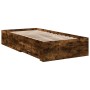 Cama con cajones madera de ingeniería roble ahumado 90x190 cm de , Camas y somieres - Ref: Foro24-3280437, Precio: 114,99 €, ...