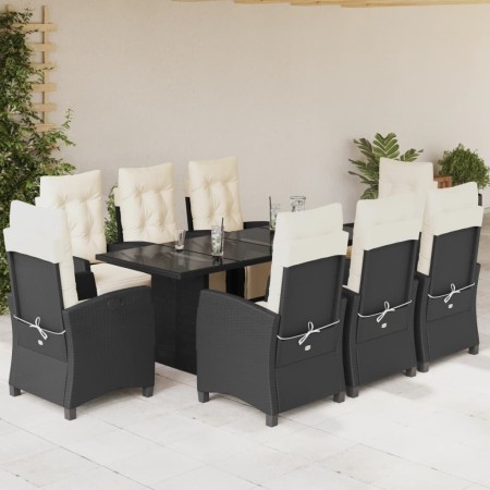 9-piece garden dining set and black synthetic rattan cushions by , Garden sets - Ref: Foro24-3212919, Price: 1,00 €, Discount: %