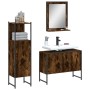 Set de muebles baño 3 pzas madera contrachapada roble ahumado de , Muebles de baño - Ref: Foro24-3214351, Precio: 167,14 €, D...