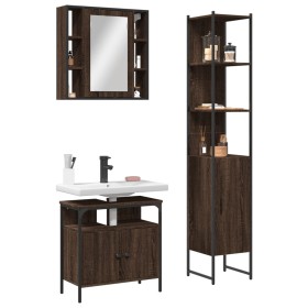 Set de muebles de baño 3 pzas madera contrachapada roble marrón de , Muebles de baño - Ref: Foro24-3214739, Precio: 196,32 €,...