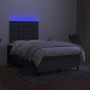 Cama box spring con colchón y LED tela marrón oscuro 120x190 cm de , Camas y somieres - Ref: Foro24-3270226, Precio: 416,37 €...