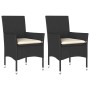 Garden armchairs with cushions 2 pcs black synthetic rattan by , Garden chairs - Ref: Foro24-368108, Price: 130,29 €, Discoun...