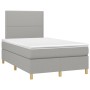 Cama box spring con colchón y LED tela gris claro 120x190 cm de , Camas y somieres - Ref: Foro24-3270239, Precio: 416,68 €, D...