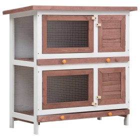 Rabbit cage with 4 brown wooden doors by vidaXL, Cages and habitats for small animals - Ref: Foro24-170835, Price: 129,77 €, ...