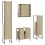 Sonoma Oak Engineered Wood 4-Piece Bathroom Furniture Set by , Bathroom furniture - Ref: Foro24-3214766, Price: 333,05 €, Dis...