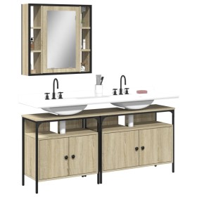 Set de muebles de baño 3 pzas madera contrachapada roble sonoma de , Muebles de baño - Ref: Foro24-3214726, Precio: 215,00 €,...