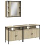 Sonoma oak plywood 3-piece bathroom furniture set by , Bathroom furniture - Ref: Foro24-3214726, Price: 215,00 €, Discount: %