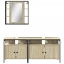 Set de muebles de baño 3 pzas madera contrachapada roble sonoma de , Muebles de baño - Ref: Foro24-3214726, Precio: 203,91 €,...