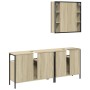 Sonoma oak plywood 3-piece bathroom furniture set by , Bathroom furniture - Ref: Foro24-3214726, Price: 215,00 €, Discount: %