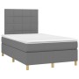 Cama box spring con colchón y LED tela marrón oscuro 120x190 cm de , Camas y somieres - Ref: Foro24-3270247, Precio: 421,25 €...