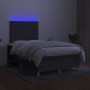 Cama box spring con colchón y LED tela marrón oscuro 120x190 cm de , Camas y somieres - Ref: Foro24-3270247, Precio: 421,25 €...