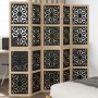Biombo separador 5 paneles madera maciza Paulownia marrón negro | Foro24 | Onlineshop