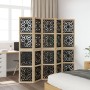 Biombo separador 5 paneles madera maciza Paulownia marrón negro | Foro24 | Onlineshop