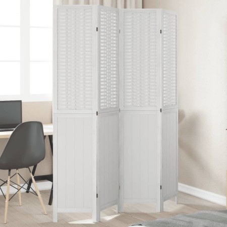 White Paulownia solid wood 4-panel dividing screen by , Room dividers - Ref: Foro24-358723, Price: 121,99 €, Discount: %