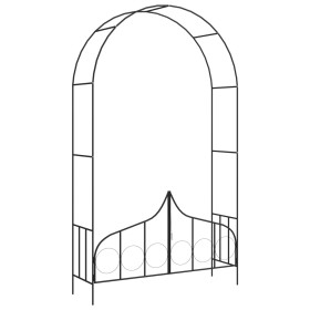 Garden arch with black iron door 138x40x238 cm by vidaXL, Pergolas, arches and garden trellises - Ref: Foro24-47092, Price: 1...