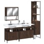 4-piece bathroom furniture set in brown oak plywood by , Bathroom furniture - Ref: Foro24-3214689, Price: 228,41 €, Discount: %