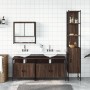 4-piece bathroom furniture set in brown oak plywood by , Bathroom furniture - Ref: Foro24-3214689, Price: 228,41 €, Discount: %