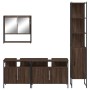 4-piece bathroom furniture set in brown oak plywood by , Bathroom furniture - Ref: Foro24-3214689, Price: 228,41 €, Discount: %