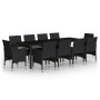 Garden dining set 11 pieces black synthetic rattan by vidaXL, Garden sets - Ref: Foro24-3058572, Price: 850,75 €, Discount: %