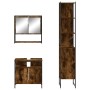 Set de muebles baño 3 pzas madera contrachapada roble ahumado de , Muebles de baño - Ref: Foro24-3214677, Precio: 188,68 €, D...