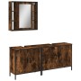 3-piece bathroom furniture set smoked oak plywood by , Bathroom furniture - Ref: Foro24-3214732, Price: 181,99 €, Discount: %