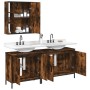 Set de muebles baño 3 pzas madera contrachapada roble ahumado de , Muebles de baño - Ref: Foro24-3214732, Precio: 187,47 €, D...