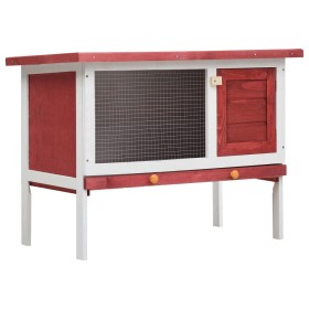 Red wooden 1-story rabbit cage by vidaXL, Cages and habitats for small animals - Ref: Foro24-170830, Price: 85,72 €, Discount: %