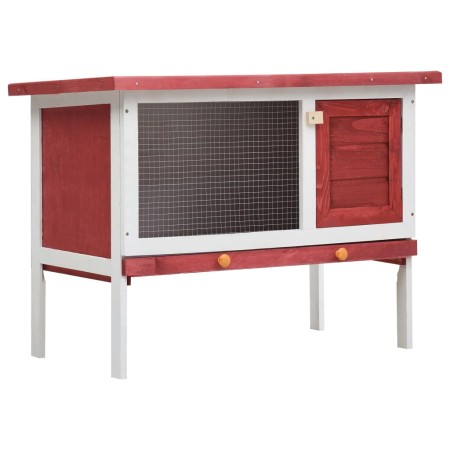 Red wooden 1-story rabbit cage by vidaXL, Cages and habitats for small animals - Ref: Foro24-170830, Price: 79,97 €, Discount: %