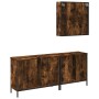 3-piece bathroom furniture set smoked oak plywood by , Bathroom furniture - Ref: Foro24-3214732, Price: 181,99 €, Discount: %