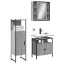 Set de muebles de baño 3 pzas madera contrachapada gris sonoma