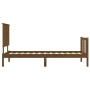 Honey brown solid wood bed frame with headboard by vidaXL, Beds and slatted bases - Ref: Foro24-3193369, Price: 142,02 €, Dis...