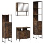 4-piece bathroom furniture set smoked oak plywood by , Bathroom furniture - Ref: Foro24-3214707, Price: 245,87 €, Discount: %