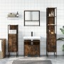 Set de muebles baño 4 pzas madera contrachapada roble ahumado