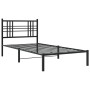 Bed frame with black metal headboard 100x190 cm by , Beds and slatted bases - Ref: Foro24-376318, Price: 72,99 €, Discount: %