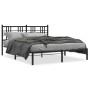 Estructura de cama con cabecero metal negro 150x200 cm de , Camas y somieres - Ref: Foro24-376326, Precio: 108,74 €, Descuent...